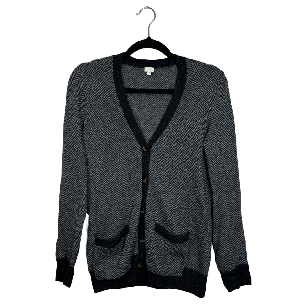 Vintage J.Crew Wool Herringbone Cardigan sz S